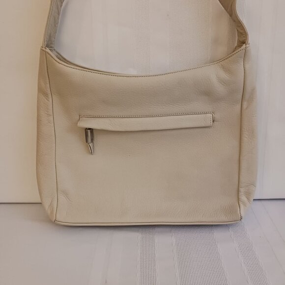 Stone Mountain Cream Colored Leather Shoulder Bag Purse - Picture 3 of 10